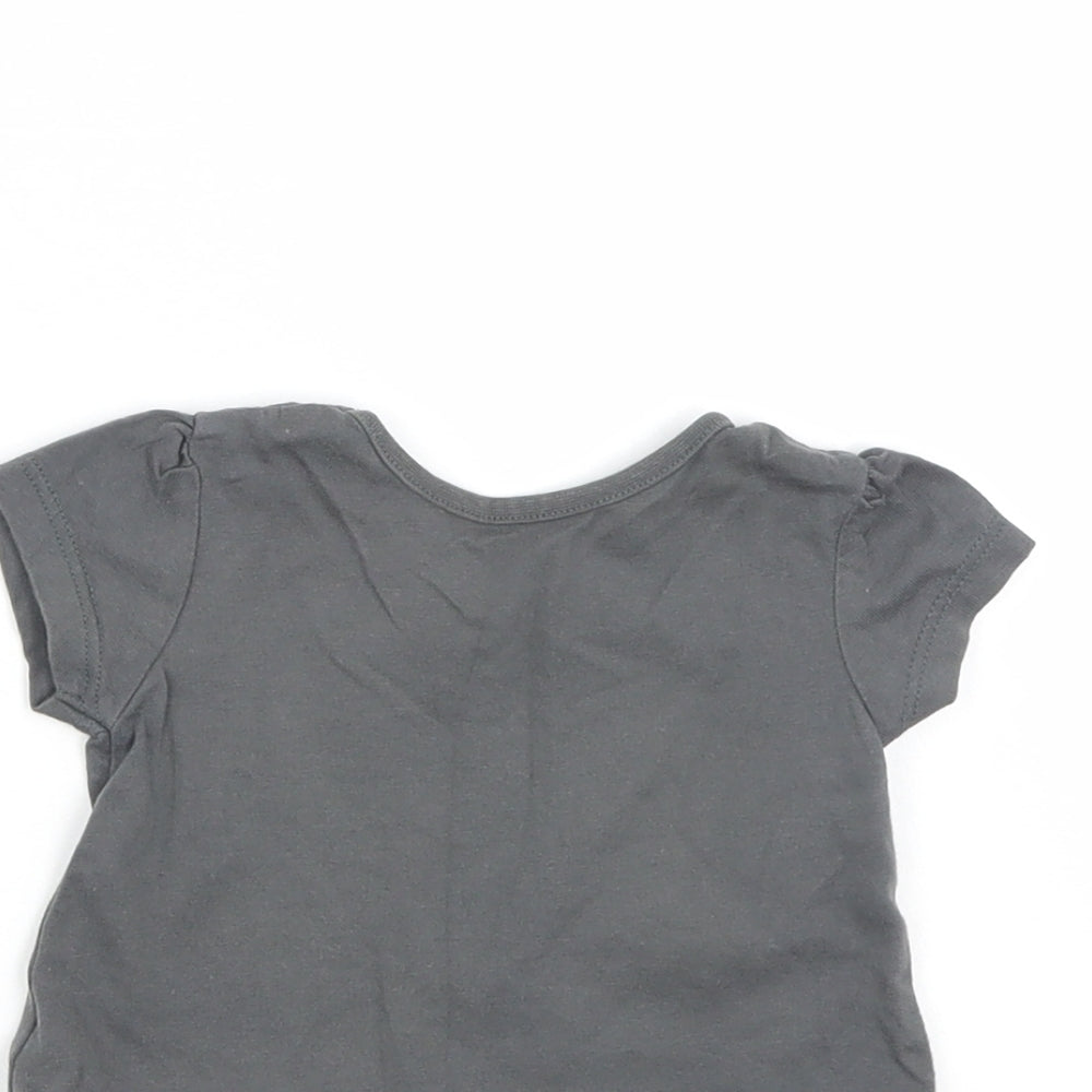 Brand and care label for George Baby Grey Basic T-Shirt, size 0-3, Months
