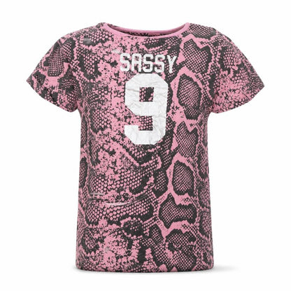 Front view of Studio girls’ multicoloured animal print basic t-shirt, size 8-9, years