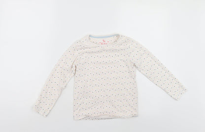 TU Girls White Polka Dot  Top Pyjama Top Size 6-7 Years