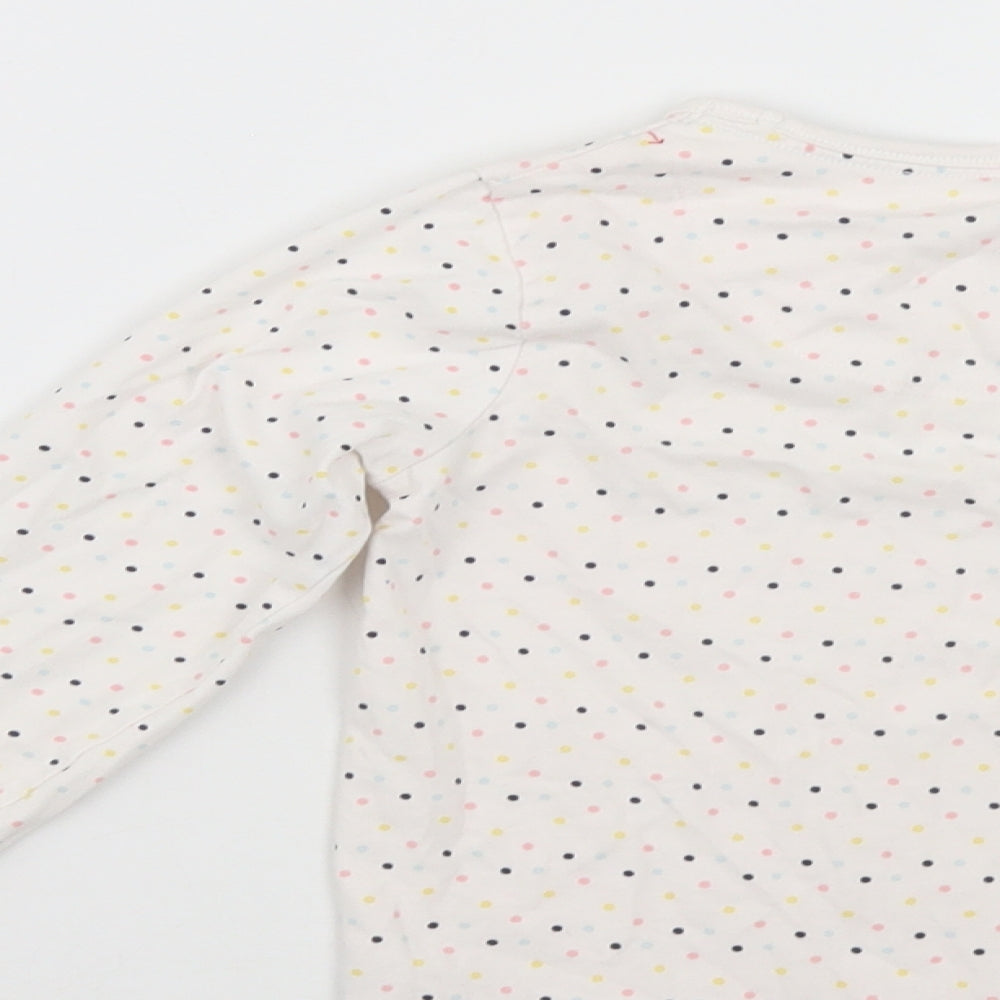TU Girls White Polka Dot  Top Pyjama Top Size 6-7 Years