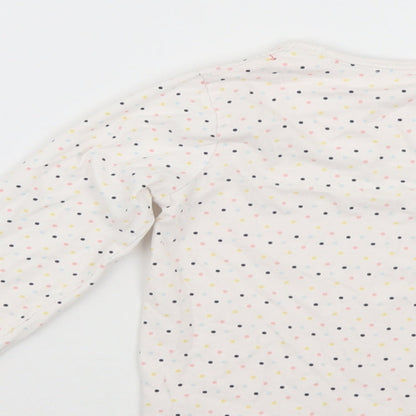 TU Girls White Polka Dot  Top Pyjama Top Size 6-7 Years