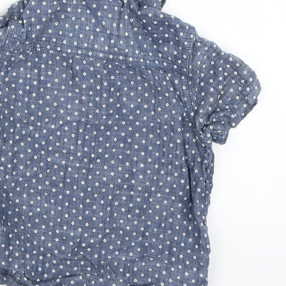 Rebel Baby Blue Polka Dot  Basic Button-Up Size 9-12 Months