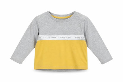 Front view of Primark Baby Grey Basic T-Shirt, size 6-9, Months