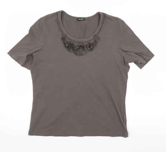 Womens UK Size 14 Gerry Weber Grey Basic T-Shirt