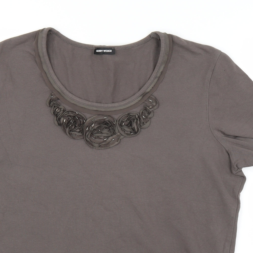 Womens UK Size 14 Gerry Weber Grey Basic T-Shirt