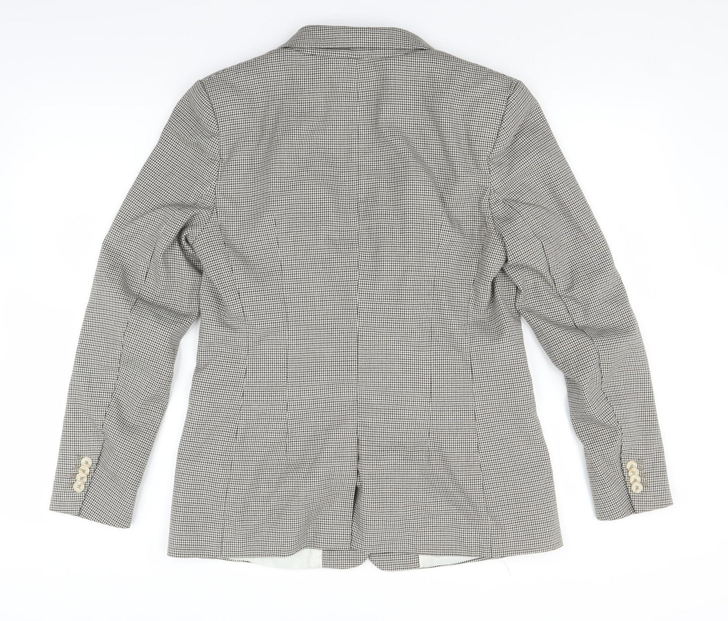 H&M Womens Green Houndstooth  Jacket Blazer Size 12