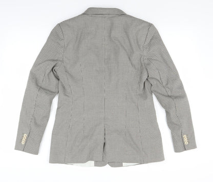 H&M Womens Green Houndstooth  Jacket Blazer Size 12