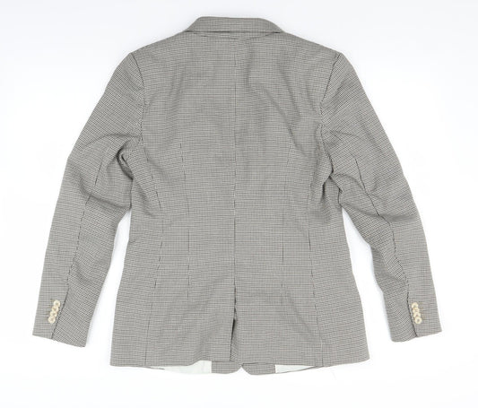 H&M Womens Green Houndstooth  Jacket Blazer Size 12