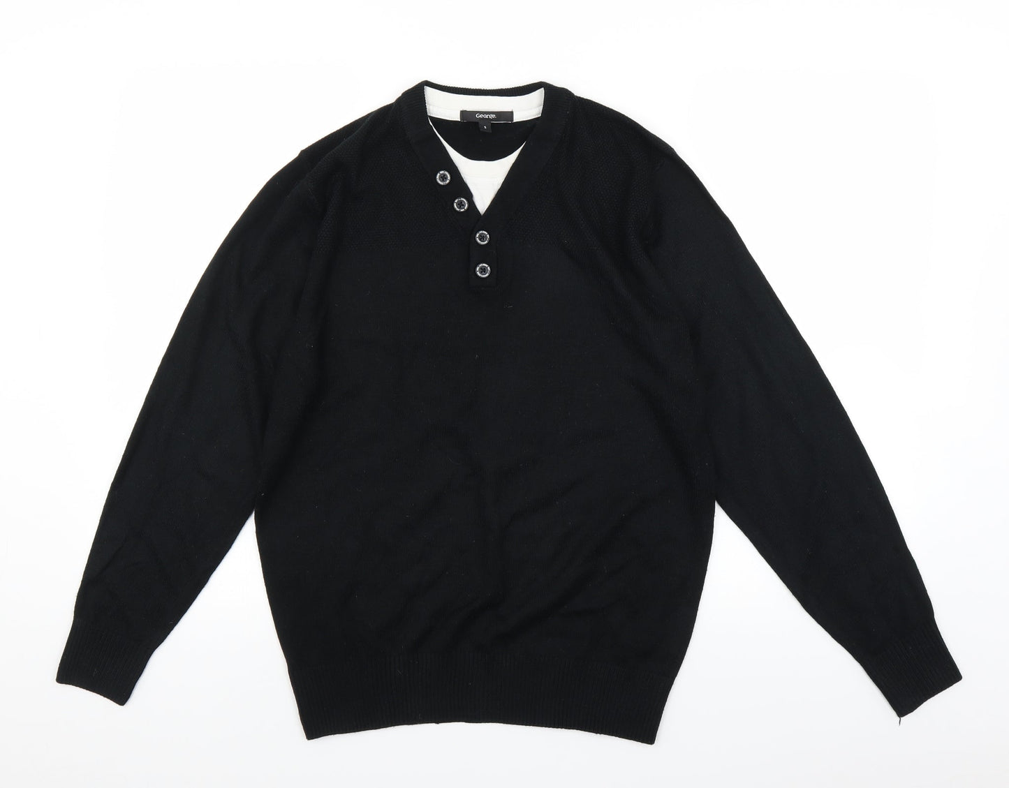 George Mens Black   Pullover Jumper Size S