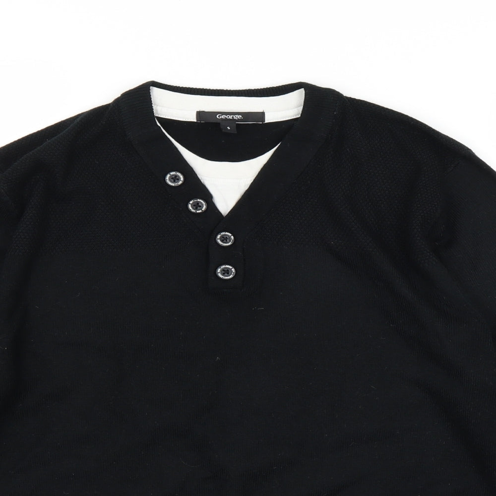 George Mens Black   Pullover Jumper Size S
