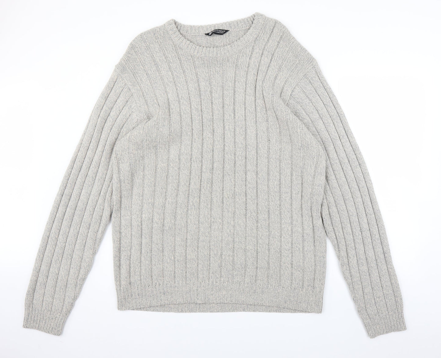 South Bay Mens Grey  Knit Pullover Jumper Size L