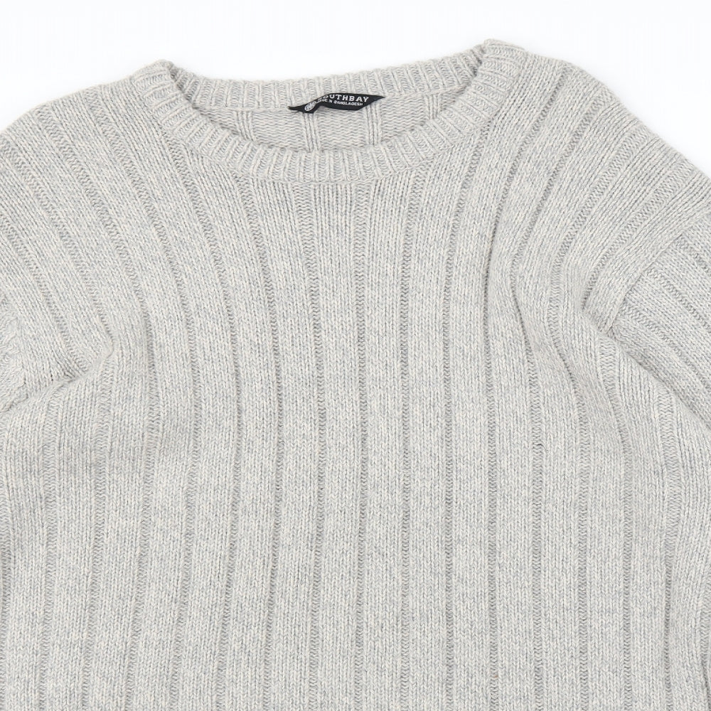 South Bay Mens Grey  Knit Pullover Jumper Size L