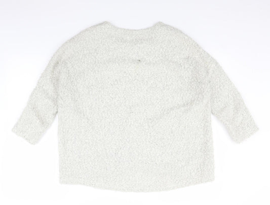 River Island Womens White  Knit Pullover Jumper Size 8