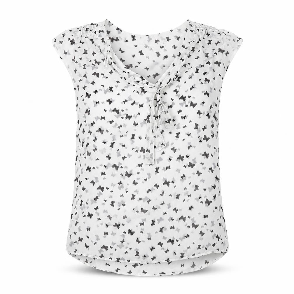 Front view of Atmosphere women’s white basic blouse, size UK 12