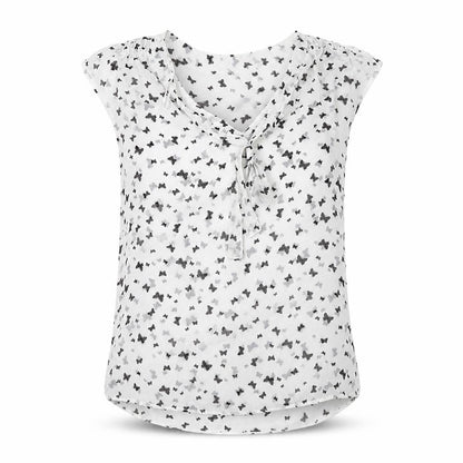 Front view of Atmosphere women’s white basic blouse, size UK 12