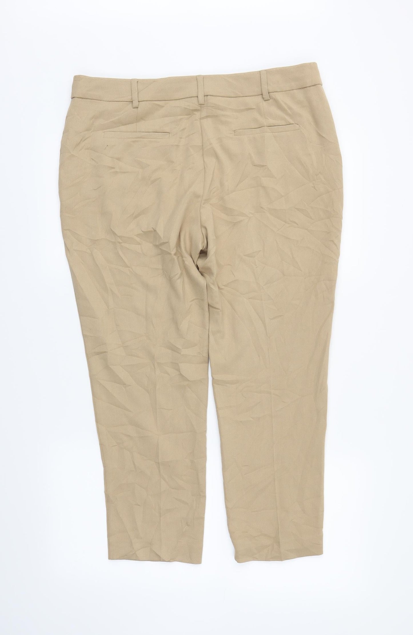 Womens UK Size 14 M&S Regular Fit  Beige Trousers
