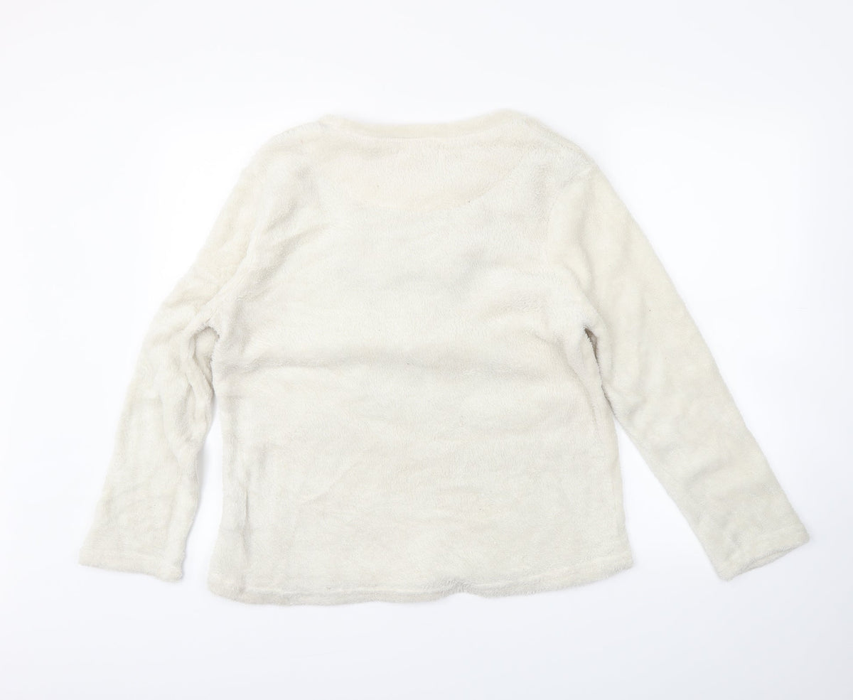 Love To Lounge Womens Ivory Solid  Capri Pyjama Top Size M