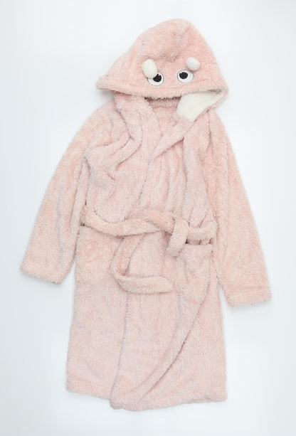 M&Co Girls Pink Solid  Capri Robe Size 9-10 Years