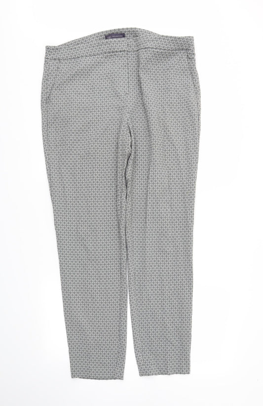 M&s Womens Grey   Trousers  Size 16 L28 in