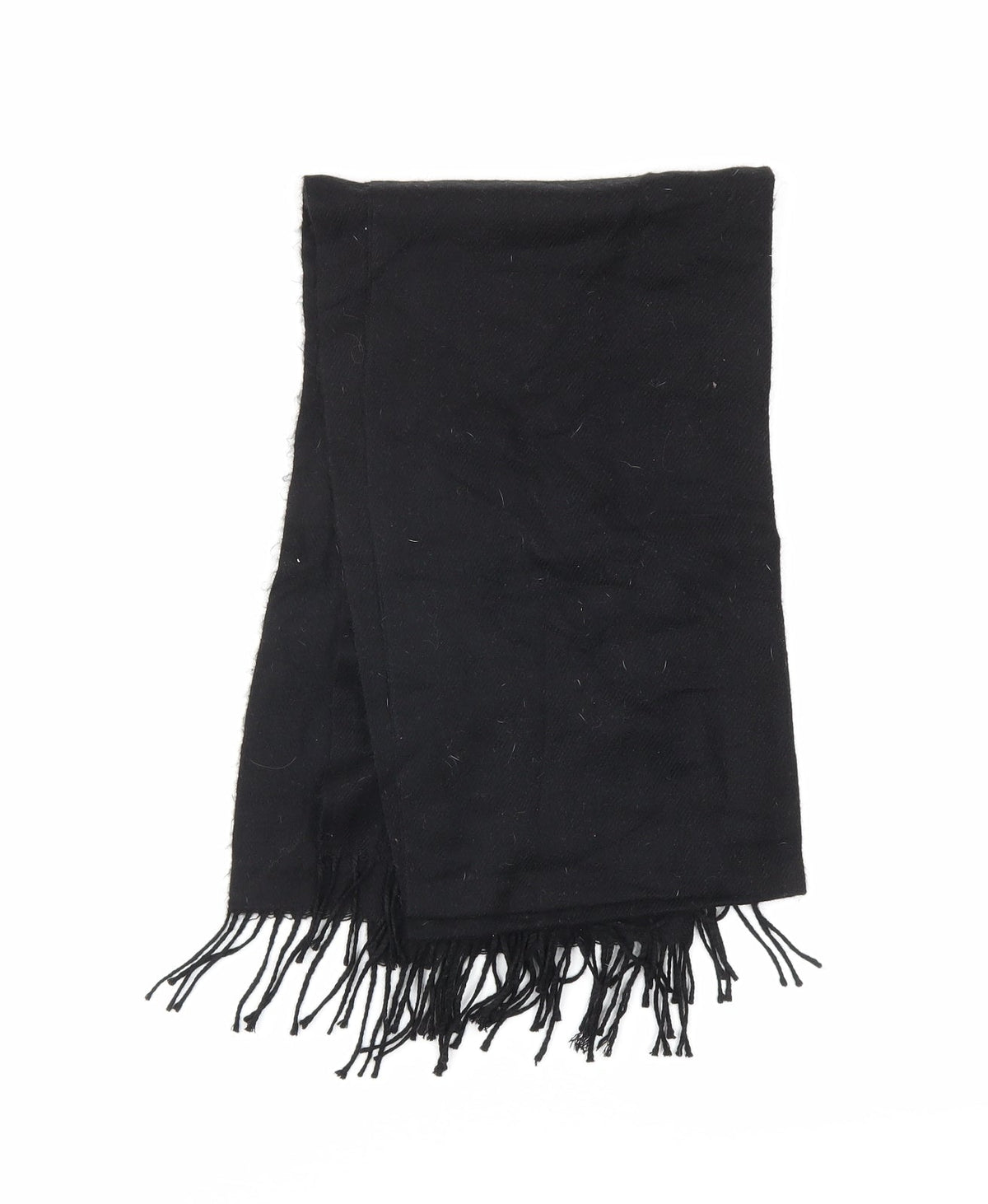 Front view of Preworn unisex black scarf