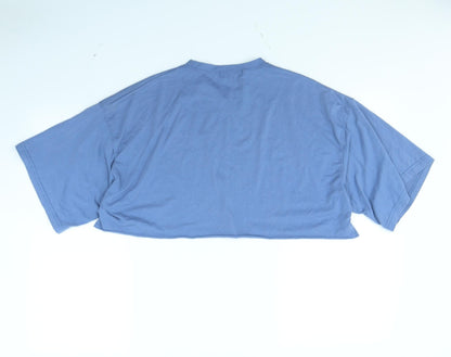 Womens UK Size 8 Missguided Blue Cropped T-Shirt
