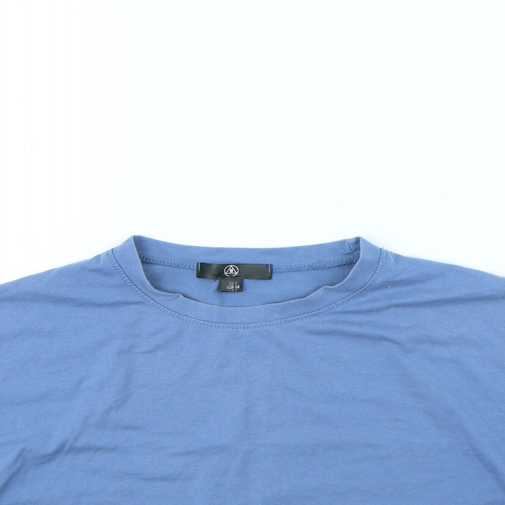 Womens UK Size 8 Missguided Blue Cropped T-Shirt