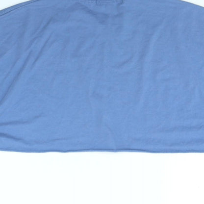Womens UK Size 8 Missguided Blue Cropped T-Shirt