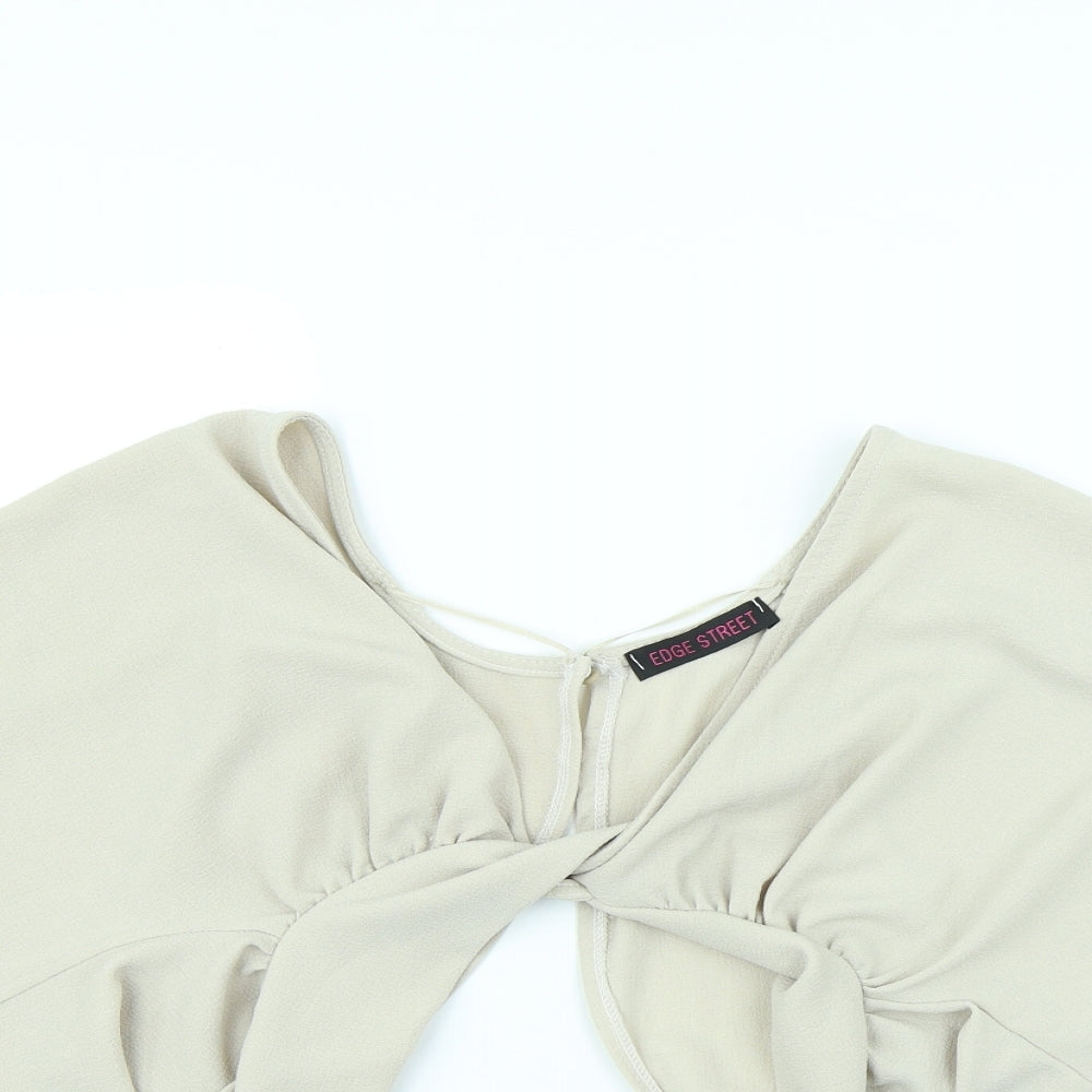 Womens UK Size 6 Edge Street Beige Basic Blouse