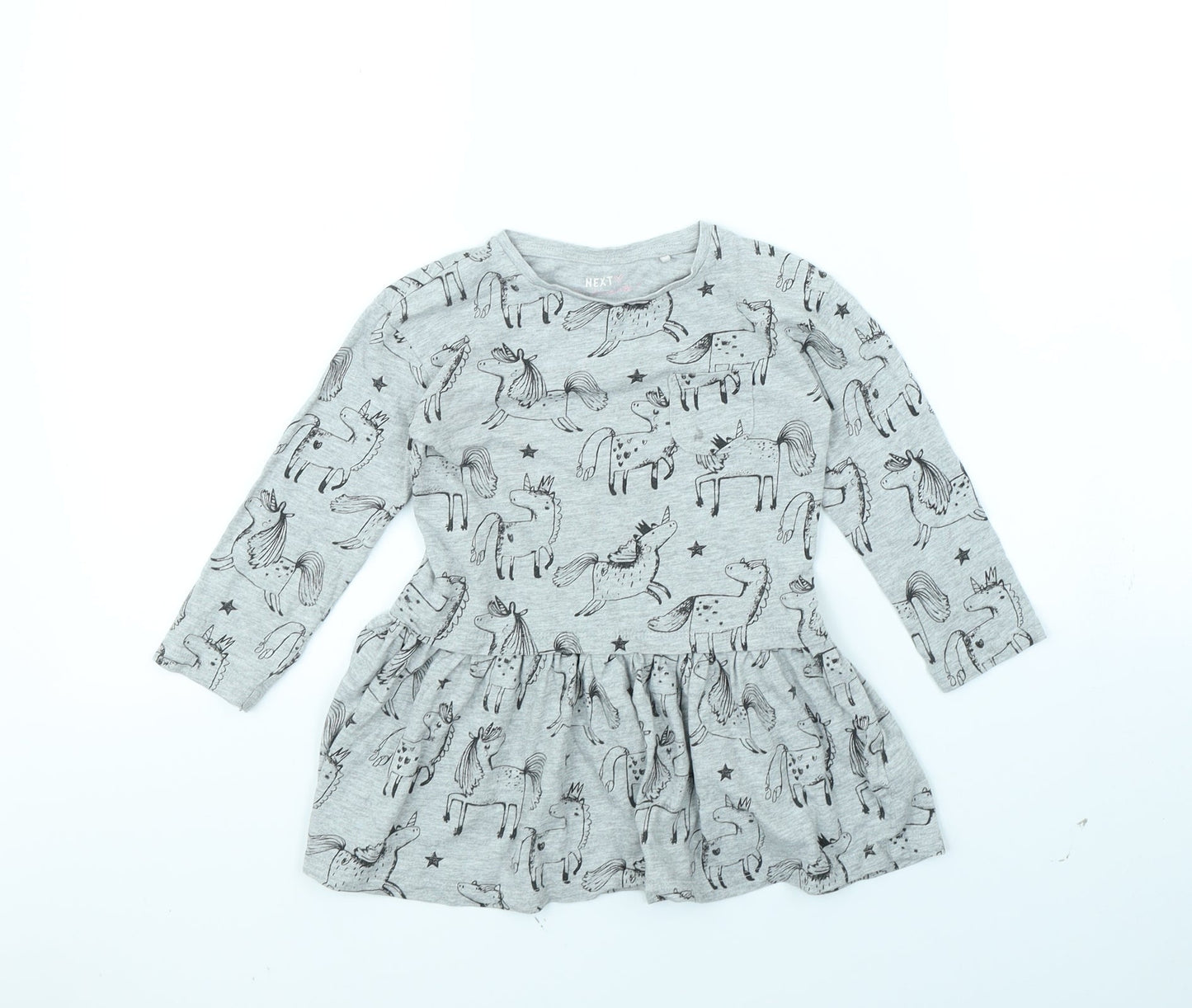 NEXT Girls Grey Spotted  Fit & Flare  Size 2 Years