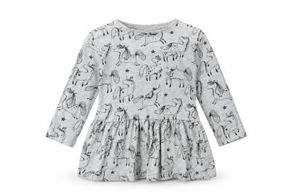 Next Girls Grey Spotted  Fit & Flare  Size 2 Years