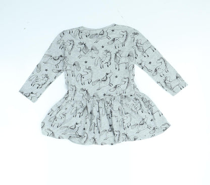 NEXT Girls Grey Spotted  Fit & Flare  Size 2 Years