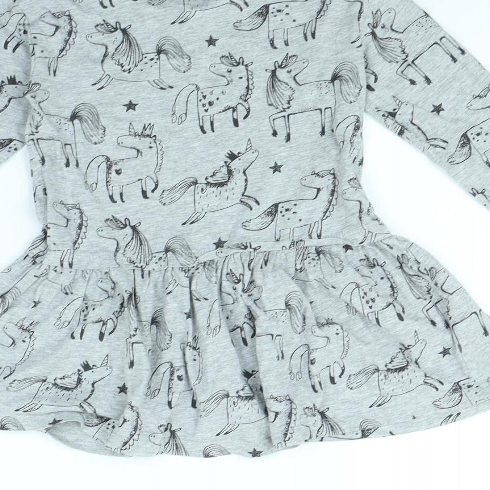NEXT Girls Grey Spotted  Fit & Flare  Size 2 Years