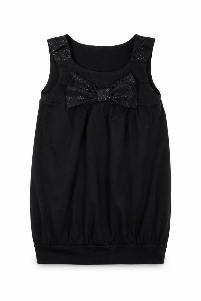 Front view of Next girls’ black basic tank, size 7, years