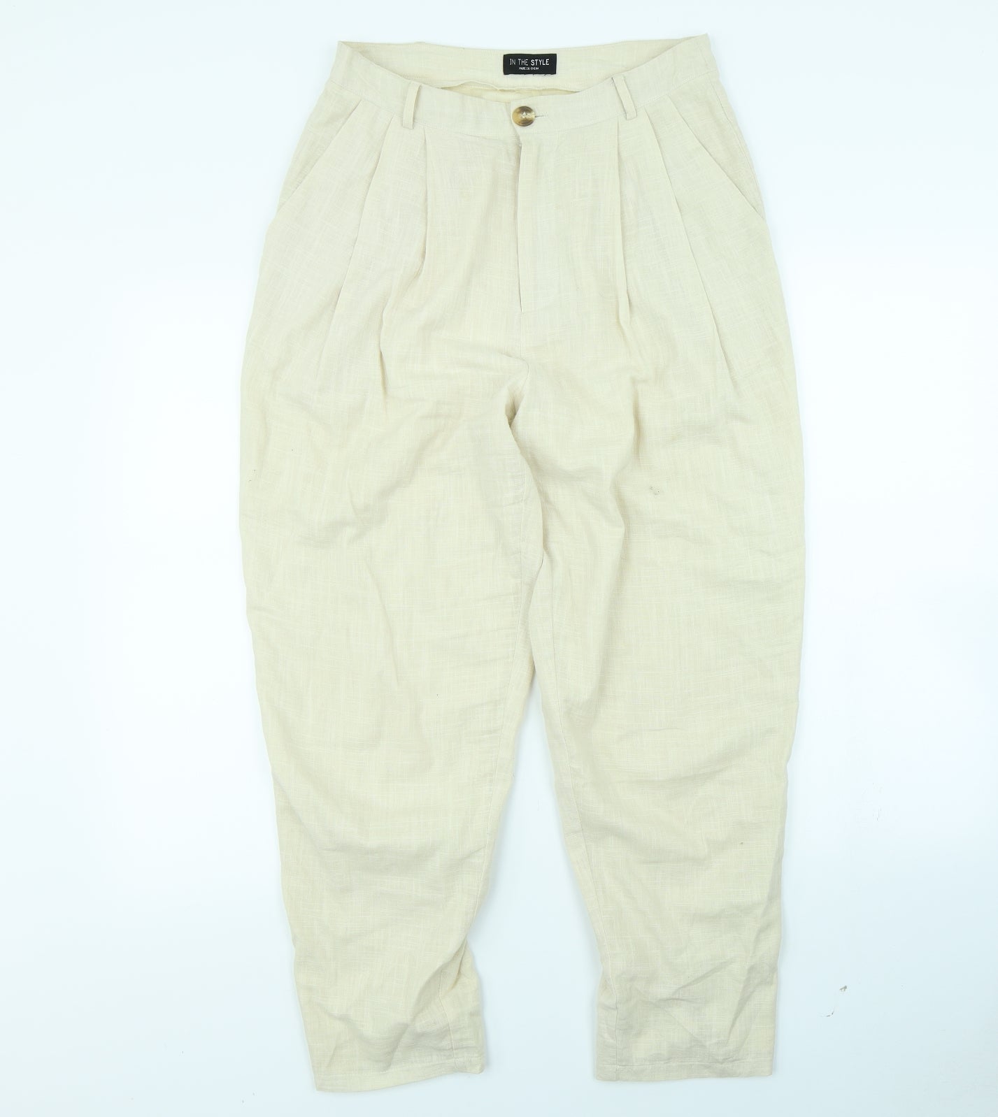 Womens UK Size 28 in In the Style Regular Fit  Beige Trousers