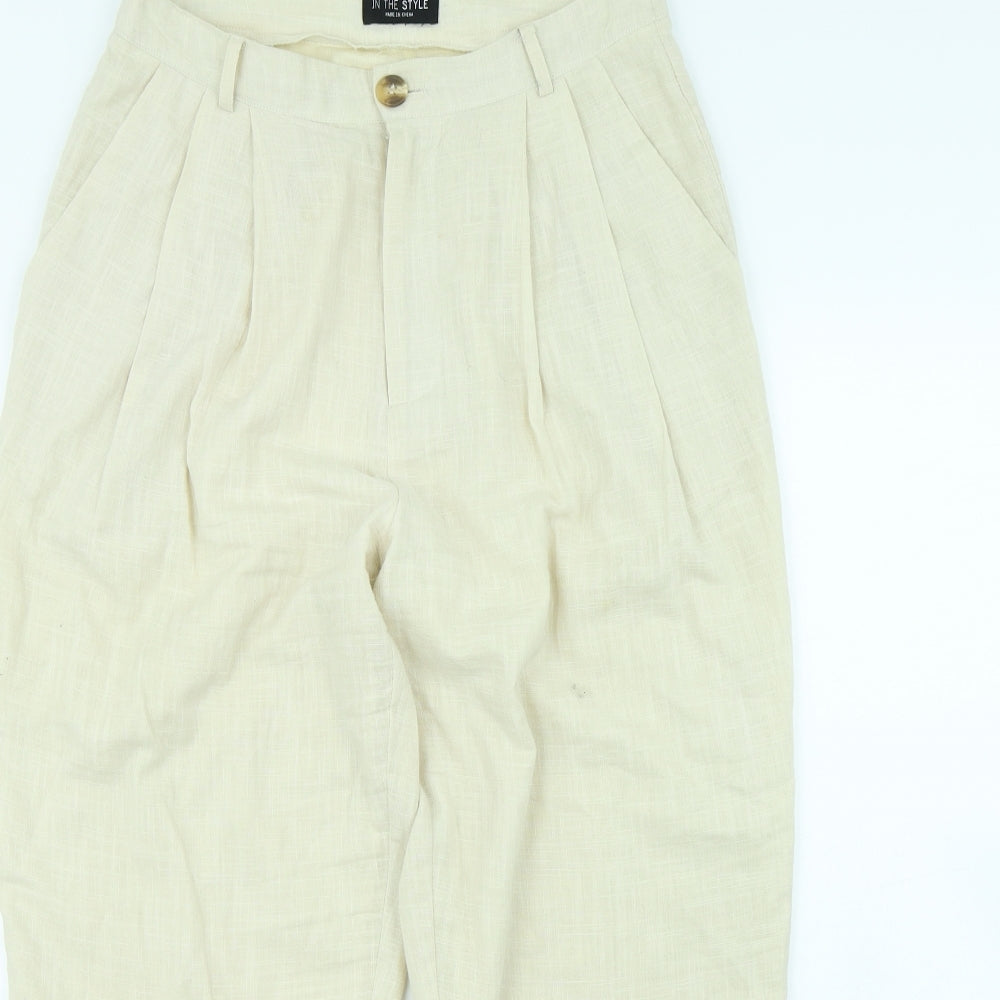 Womens UK Size 28 in In the Style Regular Fit  Beige Trousers