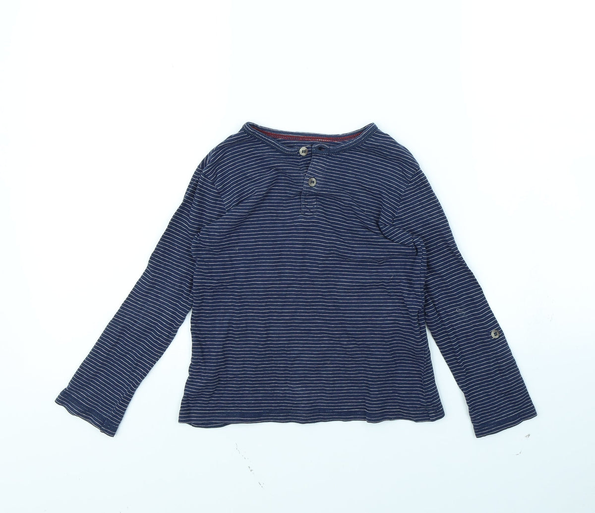 Additional front view of H&M girls’ blue striped basic t-shirt, size 4, years