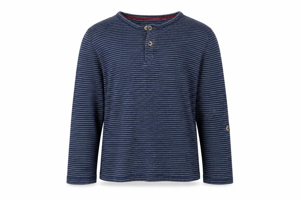 Front view of H&M girls’ blue striped basic t-shirt, size 4, years