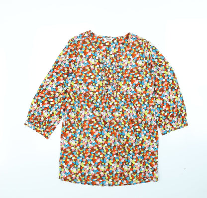 Additional front view of Tammy girls’ brown polka dot basic blouse, size 13, years