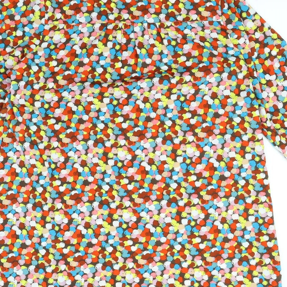 Brand and care label for Tammy girls’ brown polka dot basic blouse, size 13, years