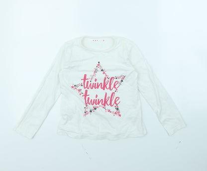 Nutmeg Girls White   Basic T-Shirt Size 7 Years