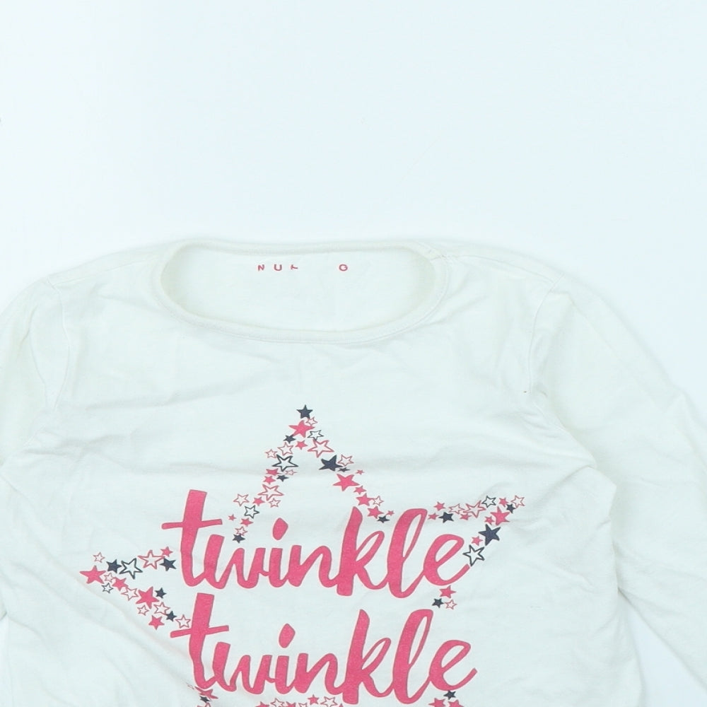 Nutmeg Girls White   Basic T-Shirt Size 7 Years