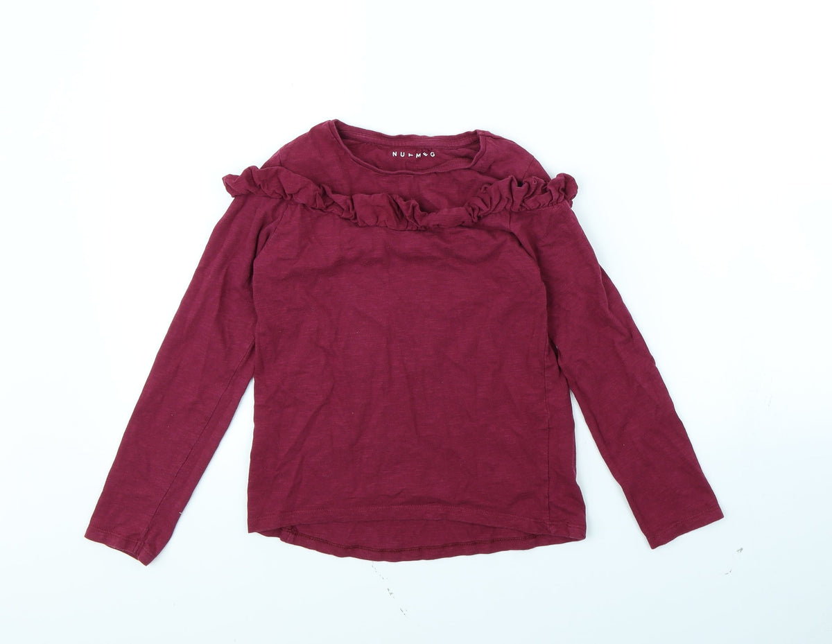 Additional front view of Nutmeg girls’ purple basic t-shirt, size 8, years