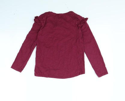 Back view of Nutmeg girls’ purple basic t-shirt, size 8, years