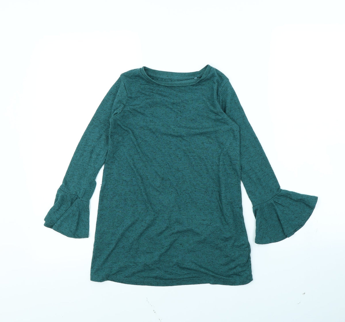 Additional front view of Next girls’ green basic t-shirt, size 7, years