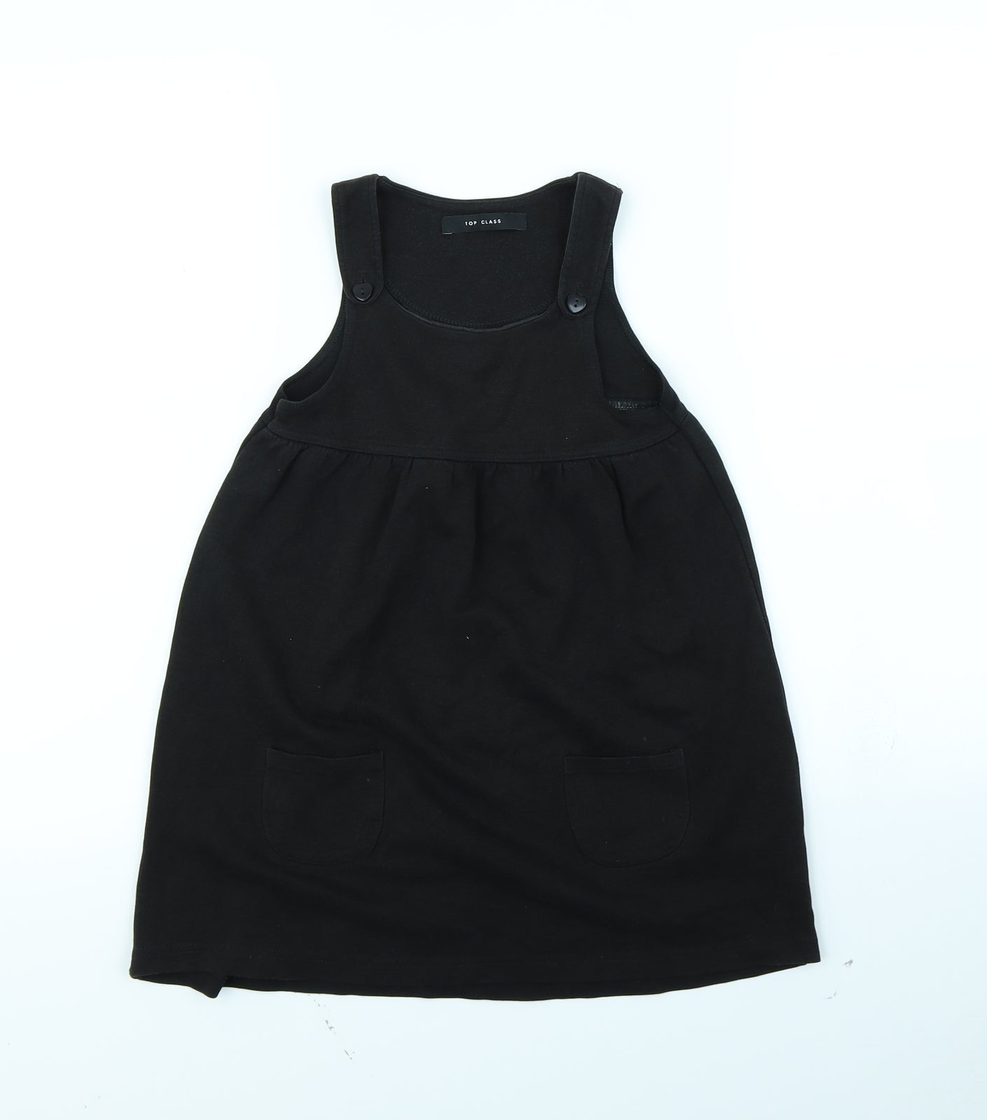 Top Class Girls Black   Pinafore/Dungaree Dress  Size 5 Years
