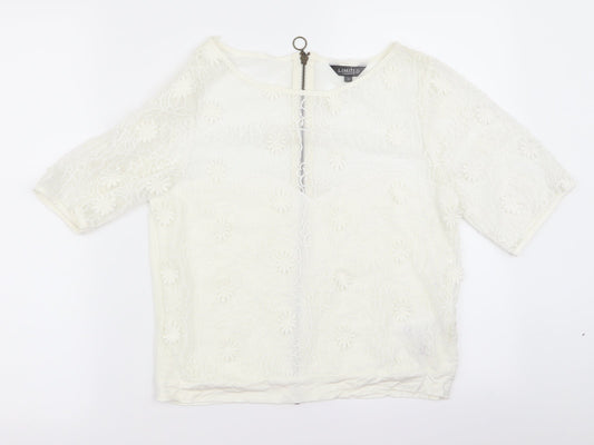 Womens UK Size 12 limited White Basic T-Shirt