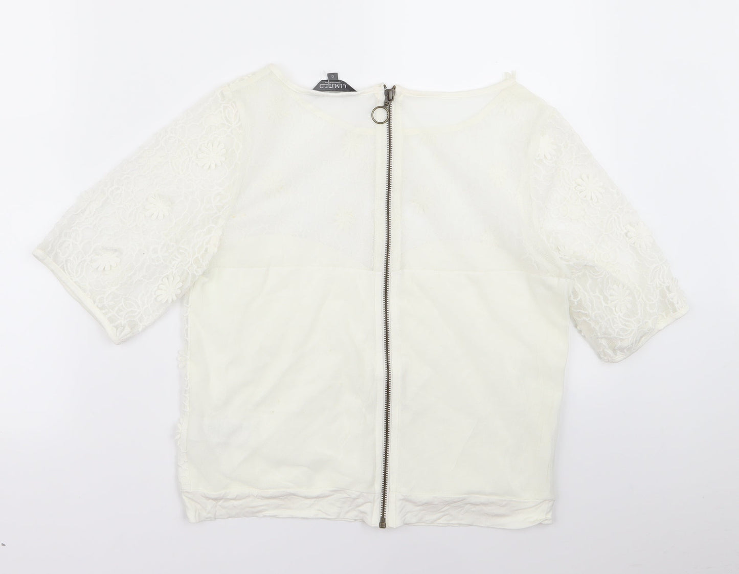 Womens UK Size 12 limited White Basic T-Shirt