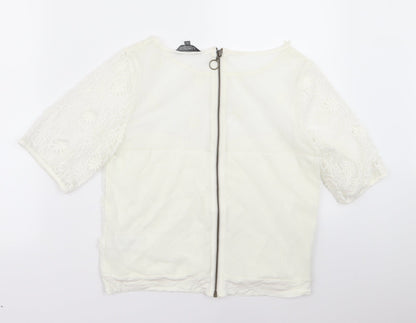 Womens UK Size 12 limited White Basic T-Shirt