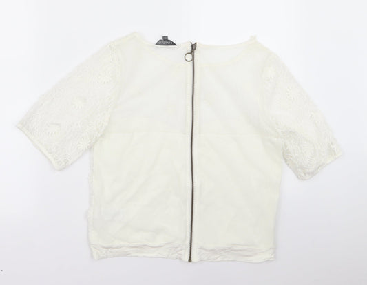 Womens UK Size 12 limited White Basic T-Shirt
