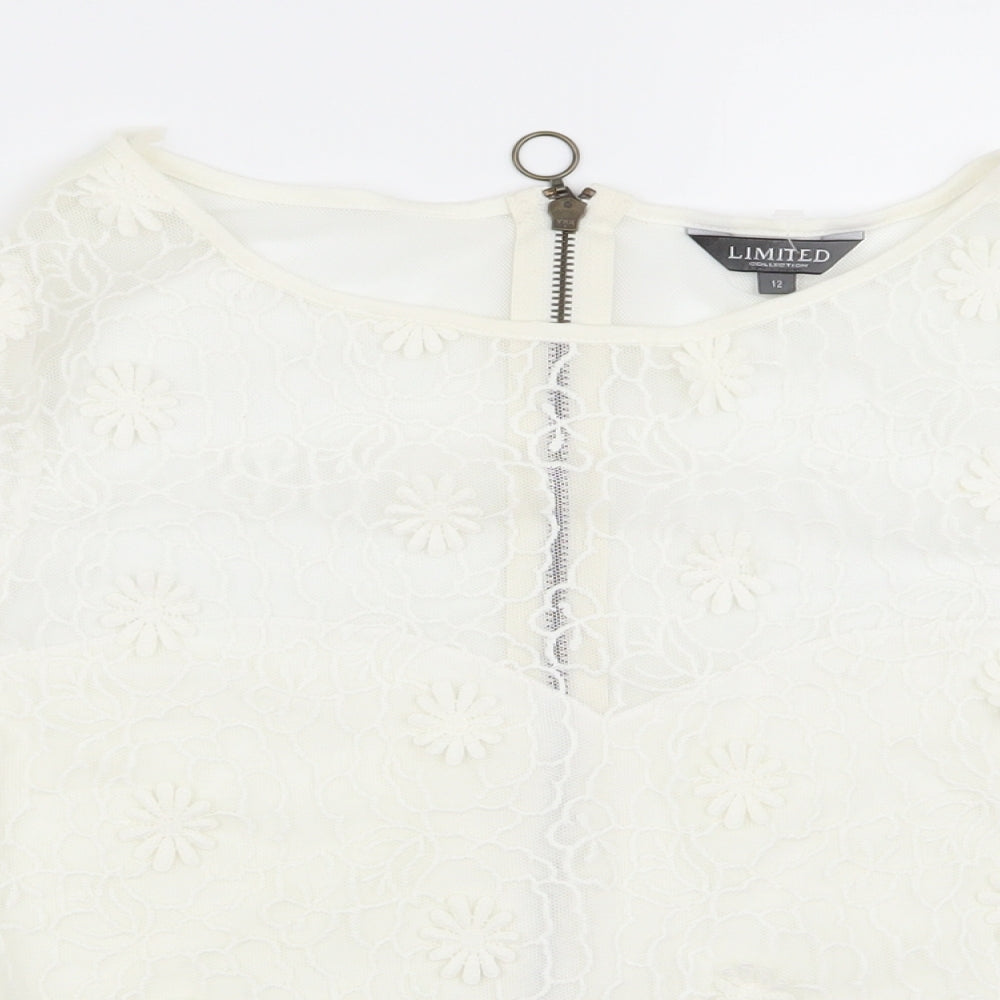 Womens UK Size 12 limited White Basic T-Shirt